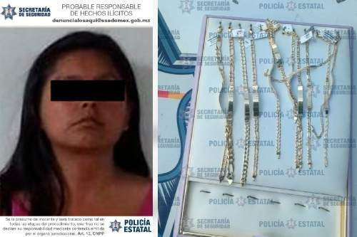 Roba 12 pulseras de oro, en Centro Joyero de Toluca, y locatarios la retienen